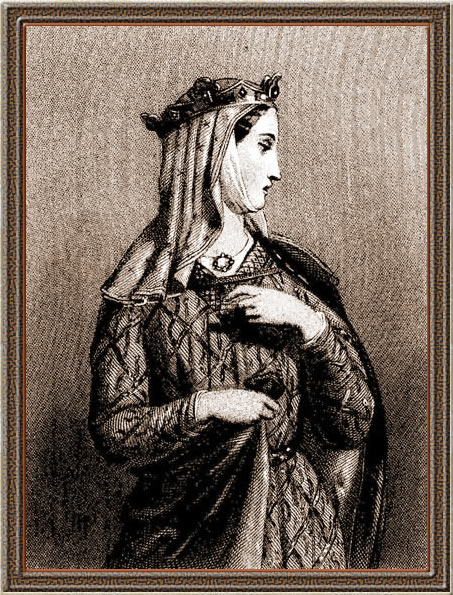 Eleanora of Aquitaine. Illustration from book:The Queens of England and their times. By Francis Lancelott